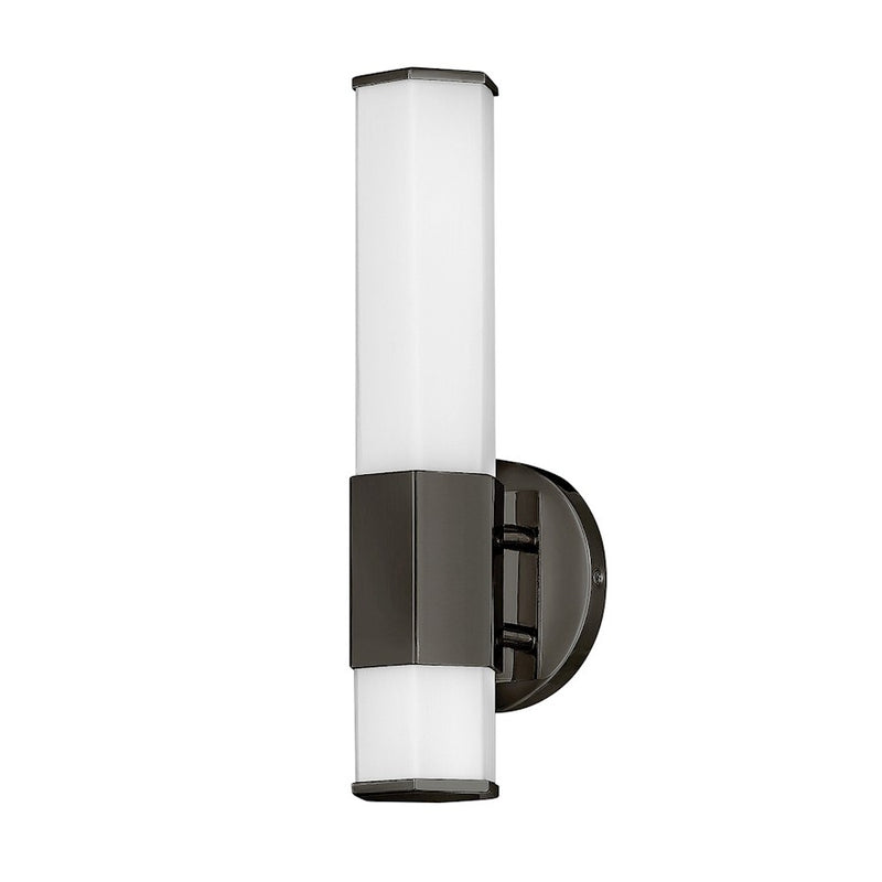 Hinkley Facet 14in 1-Light LED Vanity Light | Modern Black Oxide Steel and Etched Glass | Bathroom Vanity | 4 x 5 x 14 in | Model 51150BX