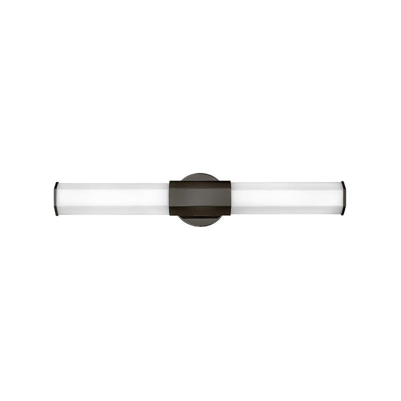 Hinkley Facet 32in 1-Light LED Vanity Light | Modern Black Oxide Steel and Etched Glass | Bathroom Vanity | 4 x 32 x 5 in | Model 51153BX