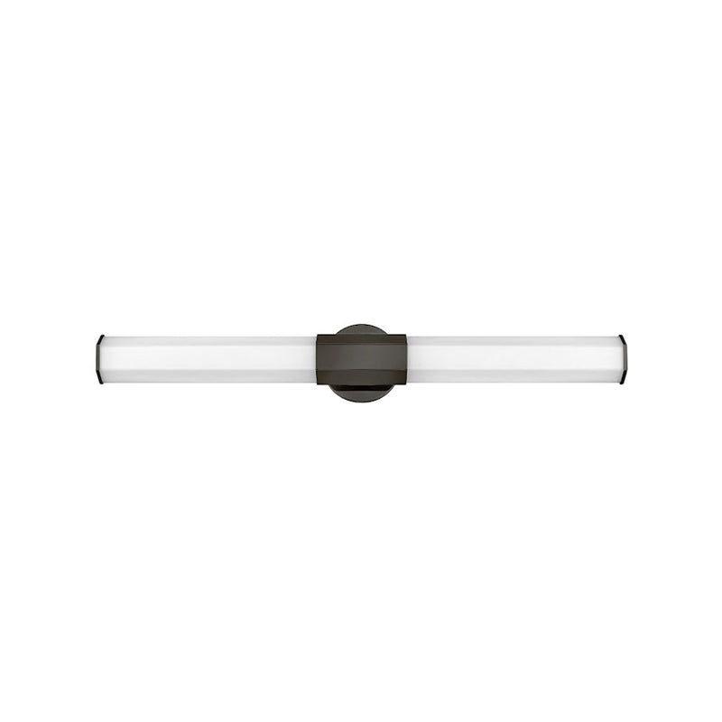 Hinkley Facet 32in 1-Light LED Vanity Light | Modern Black Oxide Steel and Etched Glass | Bathroom Vanity | 4 x 32 x 5 in | Model 51153BX