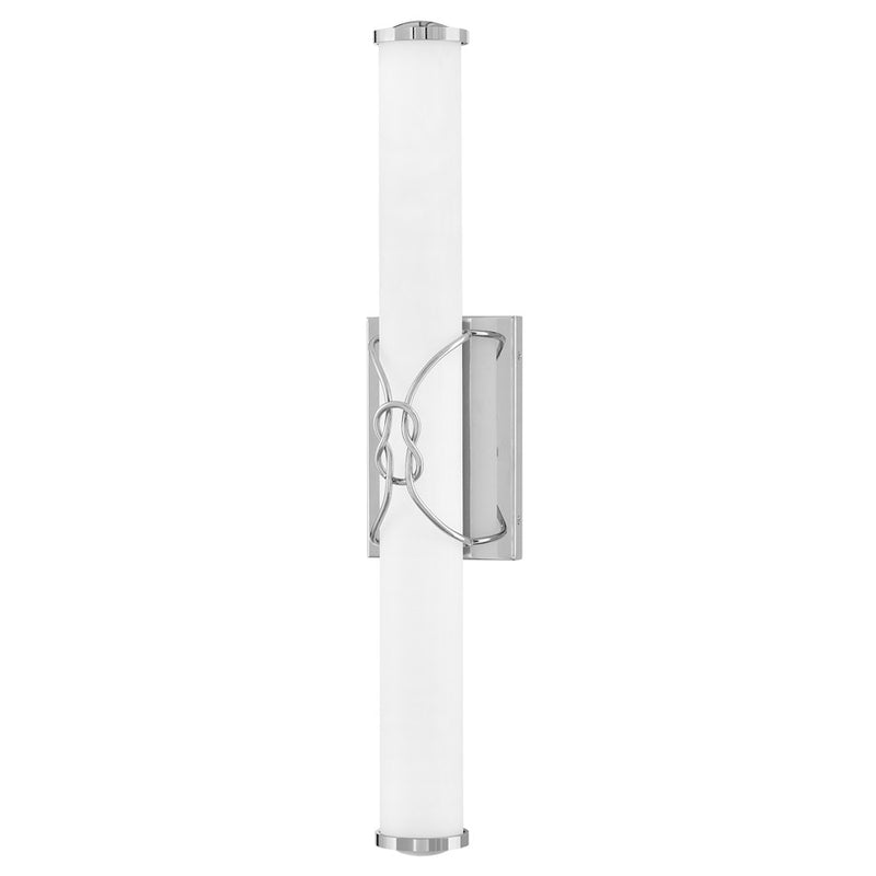 Hinkley Kitts 23in 1-Light LED Vanity Light | Transitional Chrome Steel and Etched White Opal Glass | Bathroom Vanity & Powder Room | 3.75 | Model 51192CM