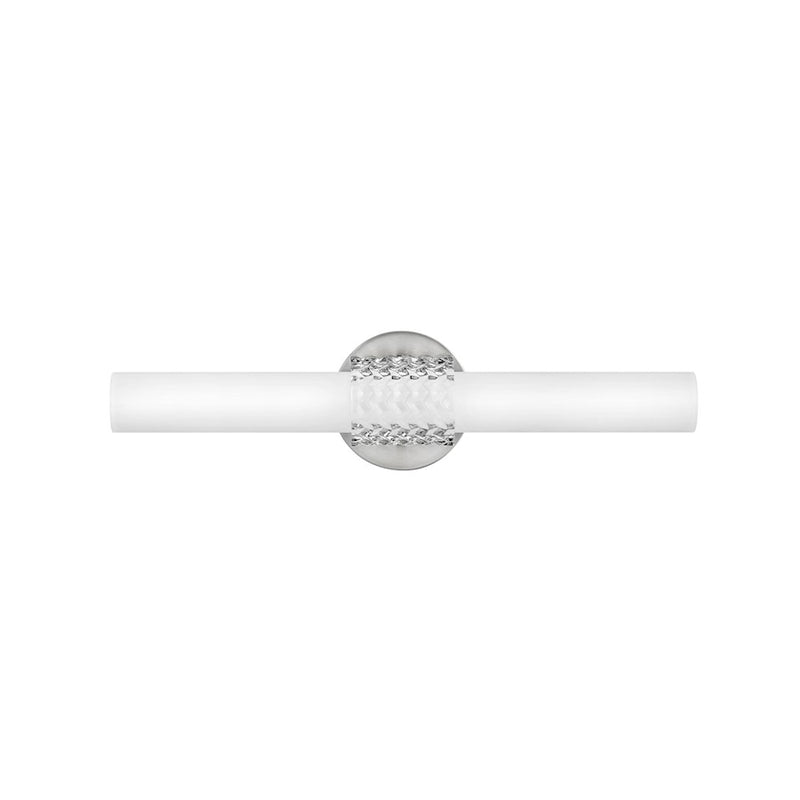 Hinkley Vivi 24in 4-Light LED Bath Bar | Transitional Brushed Nickel Steel and Etched Opal Glass | Bathroom Vanity Light | 24 x 4 x 6 in | Model 51252BN