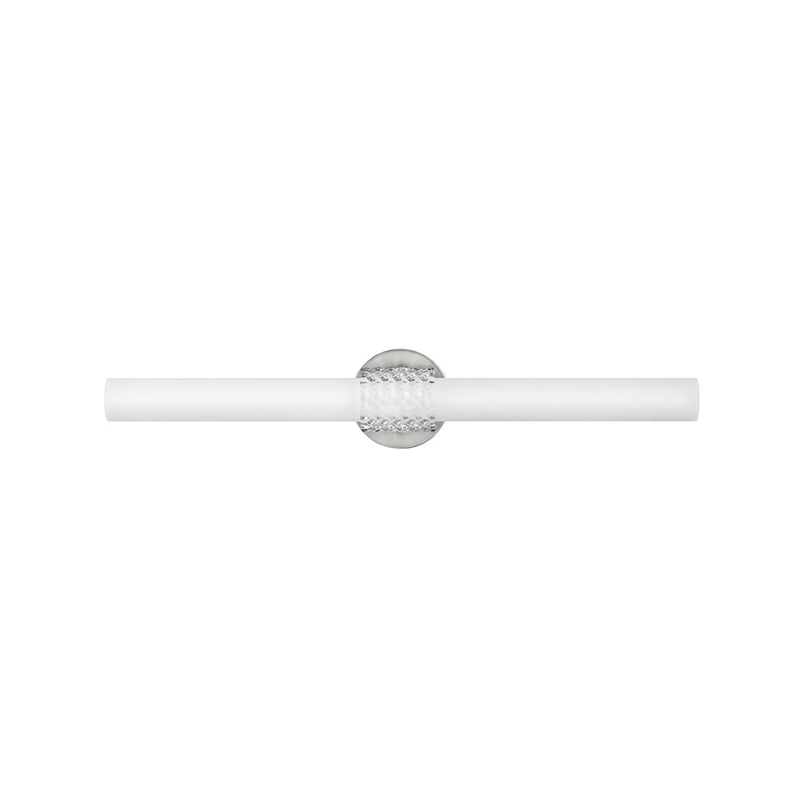 Hinkley Vivi 32in 6-Light LED Bath Vanity Light | Transitional Brushed Nickel Steel and Etched Opal Glass | Bathroom Vanity | 4 x 32 x 6 in | Model 51253BN