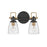 Hinkley Lighting Easton 2-Light Bath Vanity Light | Black Finish | Industrial Vanity Light Above the Bathroom Mirror | Hardwired Damp Rated | 51272BK