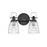 Hinkley Lighting Easton 2-Light Bath Vanity Light | Black Finish | Industrial Vanity Light Above the Bathroom Mirror | Hardwired Damp Rated | 51272BK