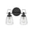Hinkley Lighting Easton 2-Light Bath Vanity Light | Black Finish | Industrial Vanity Light Above the Bathroom Mirror | Hardwired Damp Rated | 51272BK