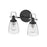 Hinkley Lighting Easton 2-Light Bath Vanity Light | Black Finish | Industrial Vanity Light Above the Bathroom Mirror | Hardwired Damp Rated | 51272BK