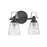 Hinkley Lighting Easton 2-Light Bath Vanity Light | Black Finish | Industrial Vanity Light Above the Bathroom Mirror | Hardwired Damp Rated | 51272BK