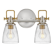 Hinkley Lighting Easton 2 Light Vanity, Polished Nickel/Clear Seedy - 51272PN