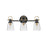 Hinkley Lighting Easton 3-Light Bath Vanity Light | Black Finish | Industrial Vanity Light Above the Bathroom Mirror | Hardwired Damp Rated | 51273BK