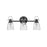 Hinkley Lighting Easton 3-Light Bath Vanity Light | Black Finish | Industrial Vanity Light Above the Bathroom Mirror | Hardwired Damp Rated | 51273BK