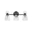 Hinkley Lighting Easton 3-Light Bath Vanity Light | Black Finish | Industrial Vanity Light Above the Bathroom Mirror | Hardwired Damp Rated | 51273BK