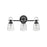 Hinkley Lighting Easton 3-Light Bath Vanity Light | Black Finish | Industrial Vanity Light Above the Bathroom Mirror | Hardwired Damp Rated | 51273BK