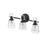Hinkley Lighting Easton 3-Light Bath Vanity Light | Black Finish | Industrial Vanity Light Above the Bathroom Mirror | Hardwired Damp Rated | 51273BK
