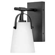 Hinkley Lighting Foster 1 Light Sconce, Black/Etched Opal - 5130BK-OP