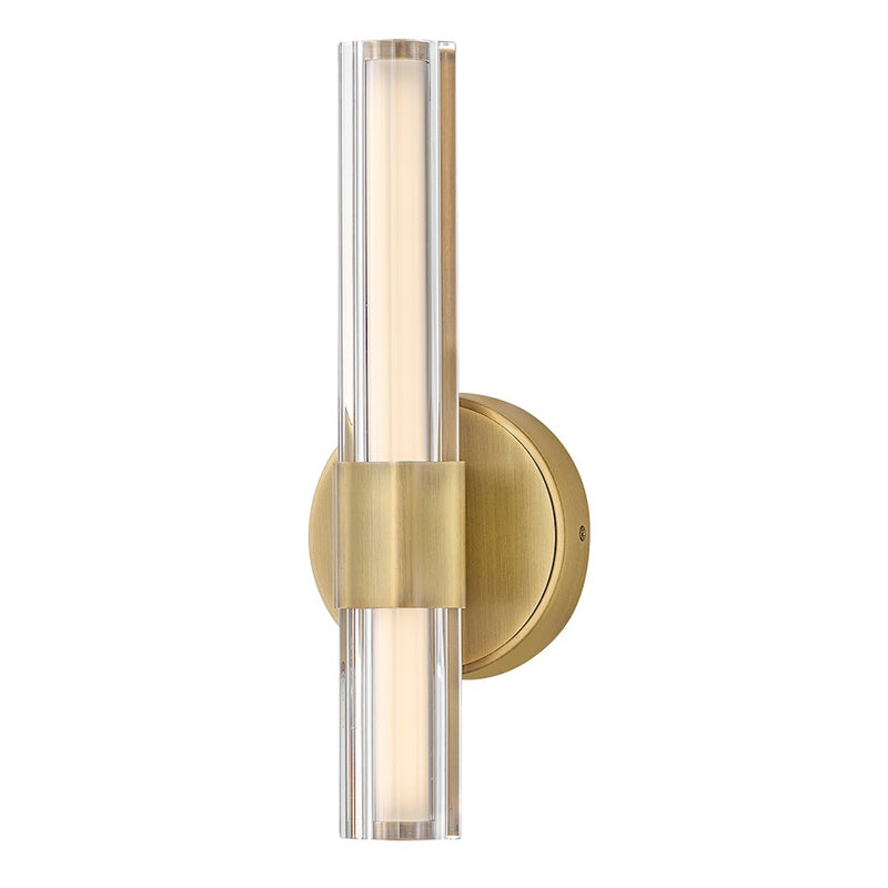 Hinkley Georgette 14in 1-Light Wall Sconce | Transitional Lacquered Brass Steel and Clear Fluted Crystal | Hallway & Bathroom Accent | Model 51310LCB