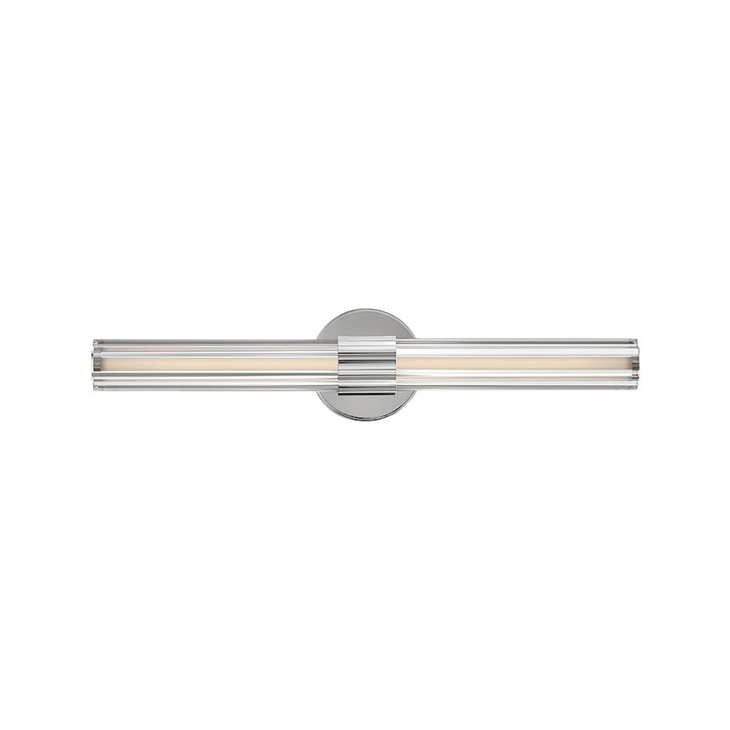 Hinkley Georgette 24in 2-Light LED Vanity Light | Transitional Polished Nickel Steel and Clear Fluted Crystal | Bathroom Vanity | 3.75 x | Model 51312PN