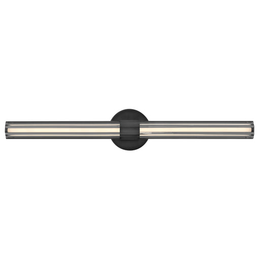 Hinkley Georgette 32in 1-Light Bath Vanity | Transitional Black Steel and Clear Fluted Crystal | Bathroom Vanity Light | 4 x 32 x 5 in | Model 51313BK