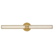 Hinkley Georgette 32in 5-Light Bath Vanity | Transitional Lacquered Brass Steel and Clear Fluted Crystal | Bathroom Vanity Light | 4 x 32 | Model 51313LCB
