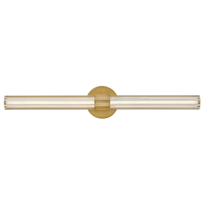 Hinkley Georgette 32in 5-Light Bath Vanity | Transitional Lacquered Brass Steel and Clear Fluted Crystal | Bathroom Vanity Light | 4 x 32 | Model 51313LCB
