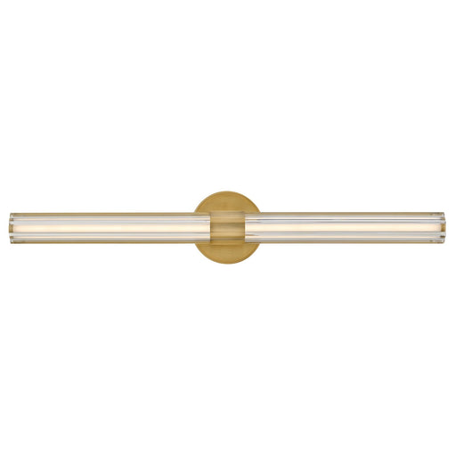 Hinkley Georgette 32in 5-Light Bath Vanity | Transitional Lacquered Brass Steel and Clear Fluted Crystal | Bathroom Vanity Light | 4 x 32 | Model 51313LCB