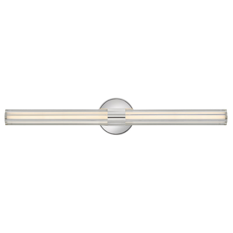Hinkley Georgette 32in 2-Light Bath Vanity | Transitional Polished Nickel Steel and Clear Fluted Crystal | Bathroom Vanity Light | 4 x 32 | Model 51313PN