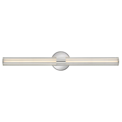 Hinkley Georgette 32in 3-Light Bathroom Vanity Light | Transitional Polished Nickel Steel and Clear Fluted Crystal | Bathroom Vanity | 4 x | Model 51313PN