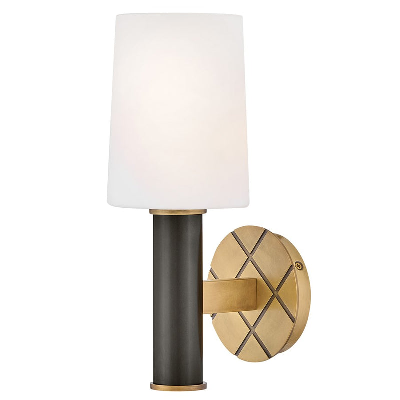 Hinkley Lighting Declan 1 Light Sconce, Heritage Brass/Etched Opal