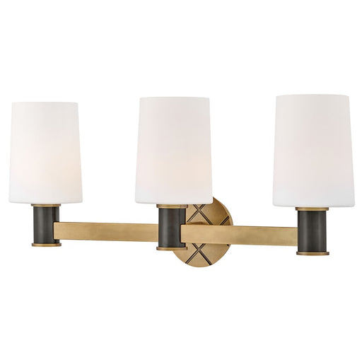 Hinkley Lighting Declan 3 Light Vanity, Heritage Brass/Etched Opal - 51373HB-BX