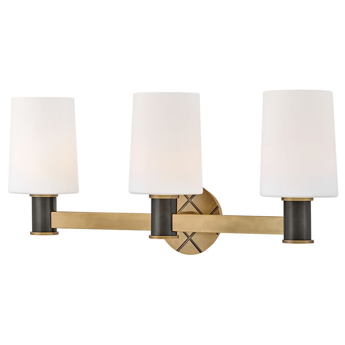 Hinkley Lighting Declan 3 Light Vanity, Heritage Brass/Etched Opal - 51373HB-BX