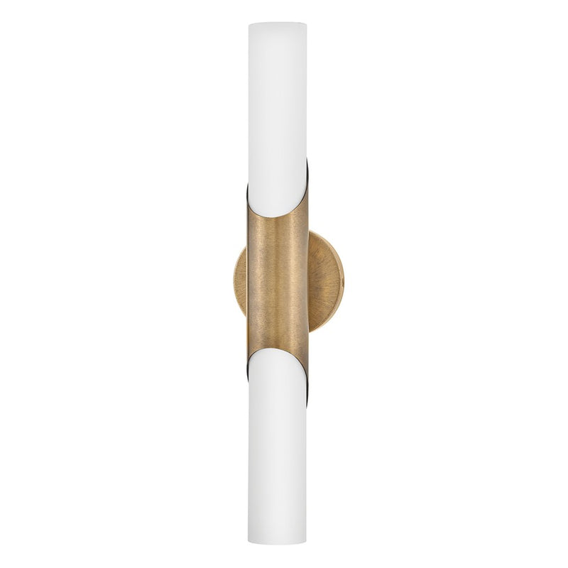 Hinkley Grace 23in 1-Light Vanity Light | Transitional Textured Heritage Brass Steel and Etched Opal Glass | Bathroom Vanity | 3.75 x 5 x | Model 51382THB