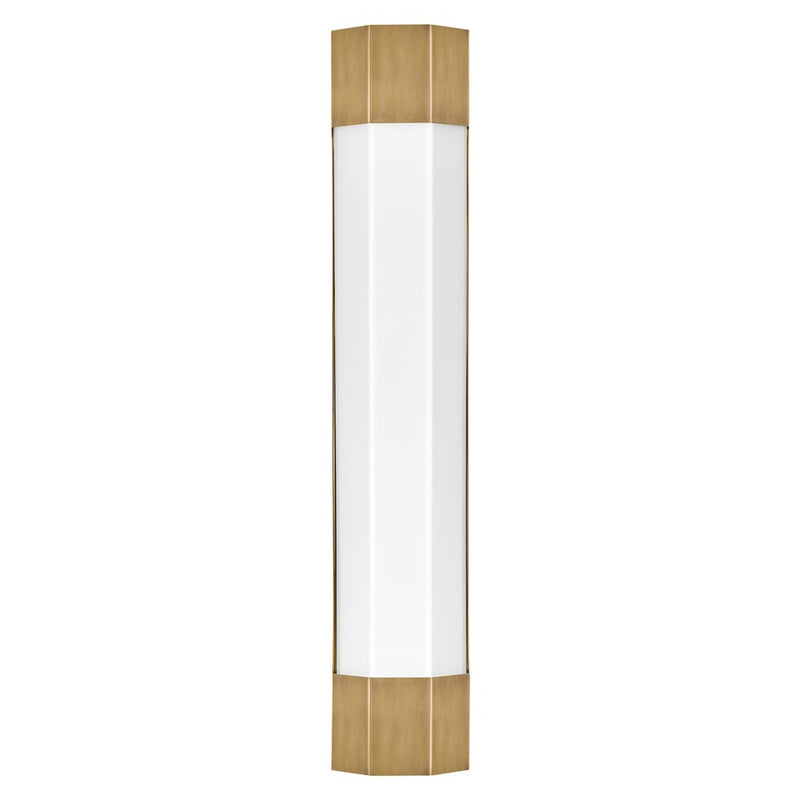 Hinkley Facet 24in 1-Light Wall Sconce | Transitional Heritage Brass Steel and Etched Opal Glass | Bedroom & Hallway Accent | 3.25 x 4.5 x | Model 51392HB