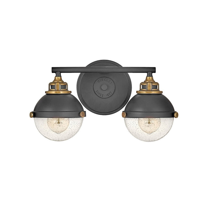 Hinkley Lighting Fletcher Interior Bath Vanity Bath Vanity Light | Black | Traditional Vanity Light Above the Bathroom Mirror | Damp Rated | 5172BK