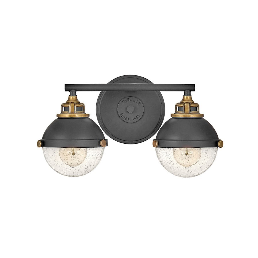 Hinkley Lighting Fletcher Interior Bath Vanity Bath Vanity Light | Black | Traditional Vanity Light Above the Bathroom Mirror | Damp Rated | 5172BK