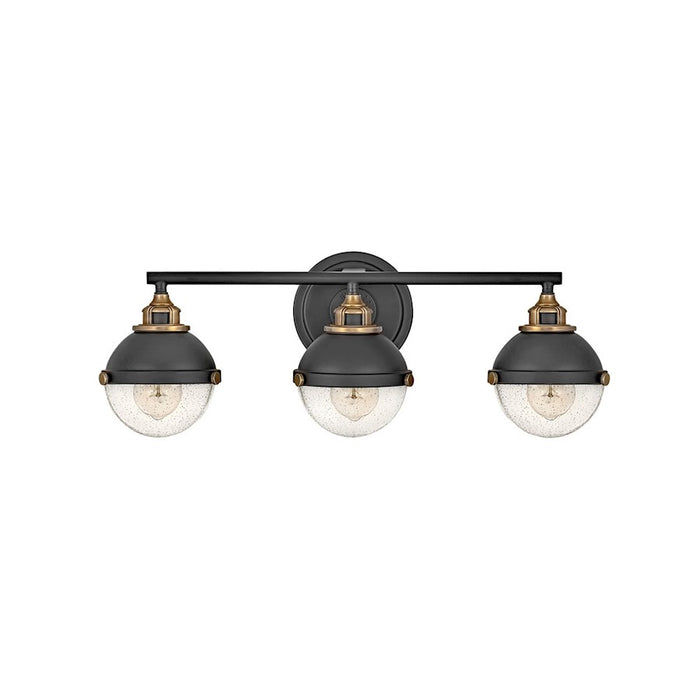 Hinkley Lighting Fletcher Interior Bath Vanity Bath Vanity Light | Black | Traditional Vanity Light Above the Bathroom Mirror | Damp Rated | 5172BK