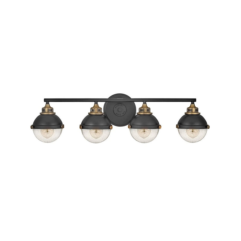 Hinkley Lighting Fletcher Interior Bath Vanity Bath Vanity Light | Black | Traditional Vanity Light Above the Bathroom Mirror | Damp Rated | 5172BK