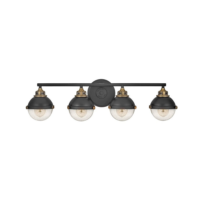 Hinkley Lighting Fletcher Interior Bath Vanity Bath Vanity Light | Black | Traditional Vanity Light Above the Bathroom Mirror | Damp Rated | 5172BK