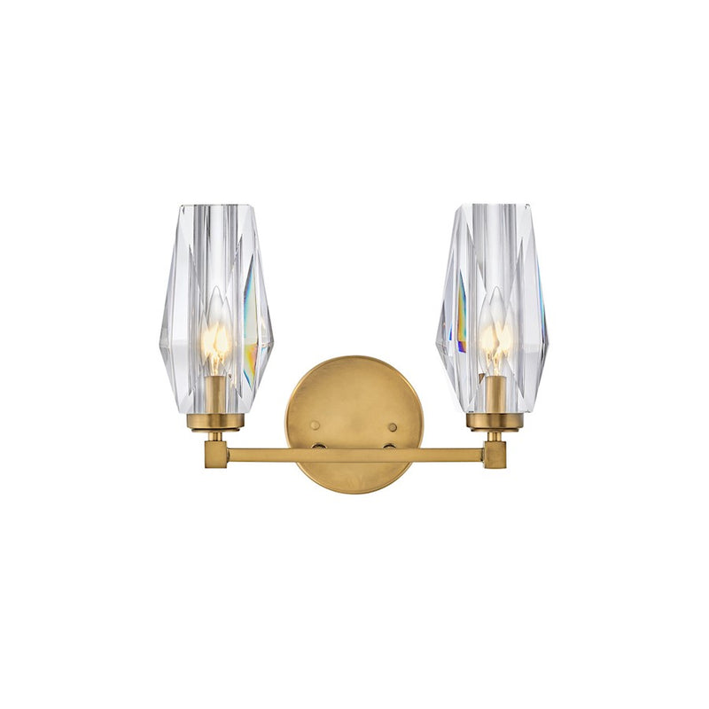 Hinkley Ana 24in 3-Light Vanity Light | Modern Glam Heritage Brass Steel and Faceted Clear Crystal | Bathroom Vanity | 24 x 6 x 10 in | Model 52483HB
