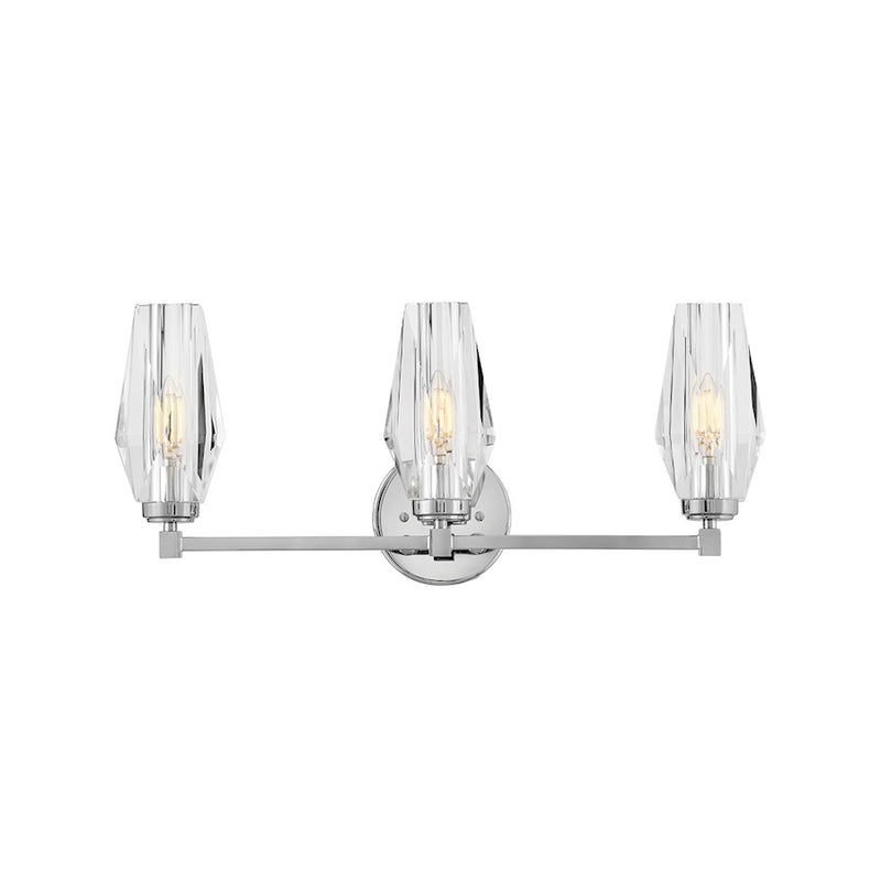 Hinkley Lighting Ana 3-Light Vanity Light | Polished Nickel Finish | Modern Vanity Light Above the Bathroom Mirror | Hardwired Damp Rated | 52483PN