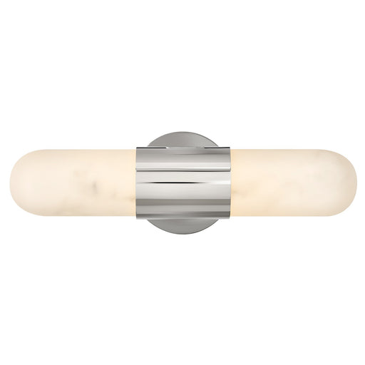 Hinkley Ibiza 16in 1-Light Vanity Light | Modern Polished Nickel Steel and Cloudstone Glass | Bathroom Vanity | 4.5 x 16 x 5 in | Model 52510PN-LED