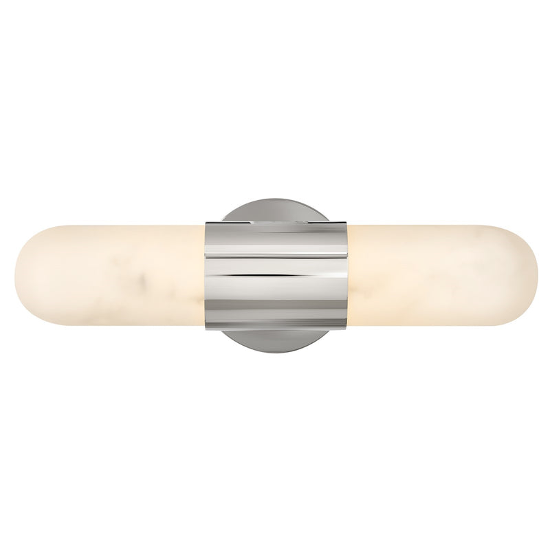 Hinkley Ibiza 16in 1-Light Bath Vanity | Modern Polished Nickel Steel and Cloudstone Glass | Bathroom Vanity Light | 4 x 16 x 5 in | Model 52510PN-LED