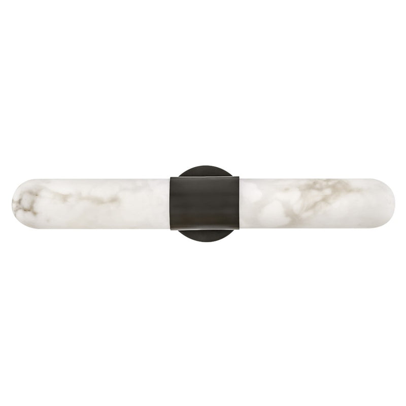 Hinkley Ibiza 24in 1-Light Vanity Light | Modern Black Oxide Steel and Cloudstone Glass | Bathroom Vanity | 4.5 x 24 x 5 in | Model 52512BX-LED