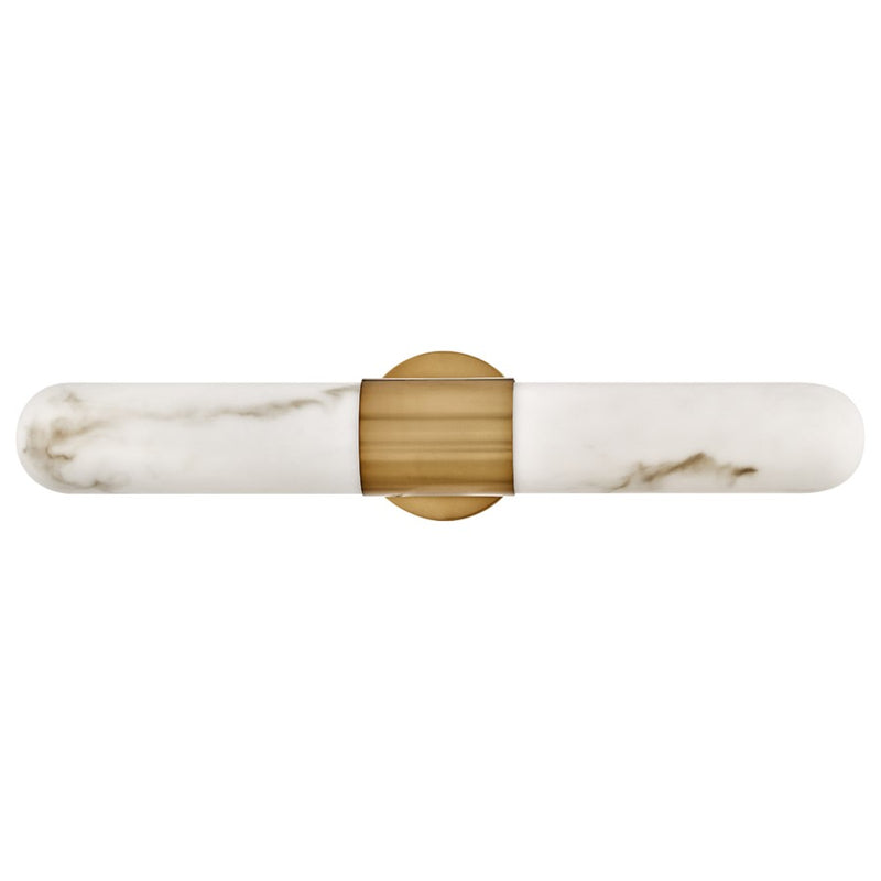 Hinkley Ibiza 24in 1-Light LED Vanity Light | Modern Heritage Brass Steel and Cloudstone Glass | Bathroom Vanity | 4 x 24 x 5 in | Model 52512HB-LED