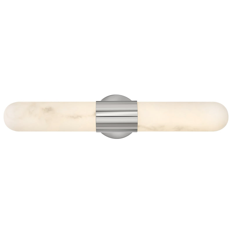 Hinkley Ibiza 24in 1-Light Bath Vanity | Modern Polished Nickel Steel and Cloudstone Glass | Bathroom Vanity & Powder Room | 24 x 4.5 | Model 52512PN-LED