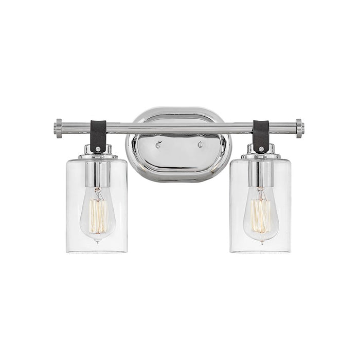 Hinkley Lighting Halstead 2-Light Vanity Light | Chrome Finish | Traditional Vanity Light Above the Bathroom Mirror | Hardwired Damp Rated | 52882CM