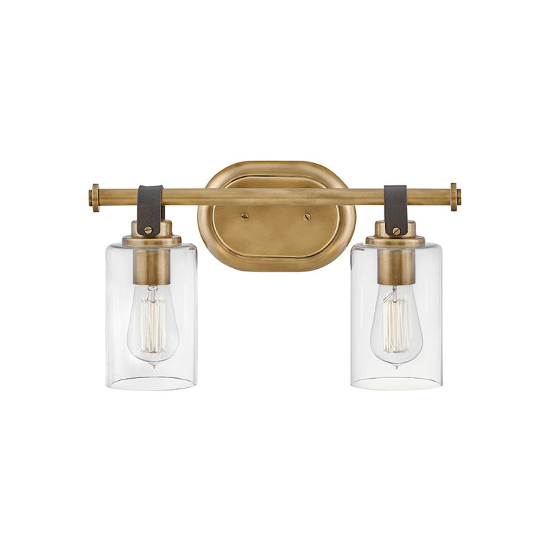 Hinkley Halstead 32in 4-Light Vanity | Traditional Rustic Heritage Brass Steel and Clear Glass | Bathroom Vanity & Powder Room | 6 x 32 x | Model 52884HB