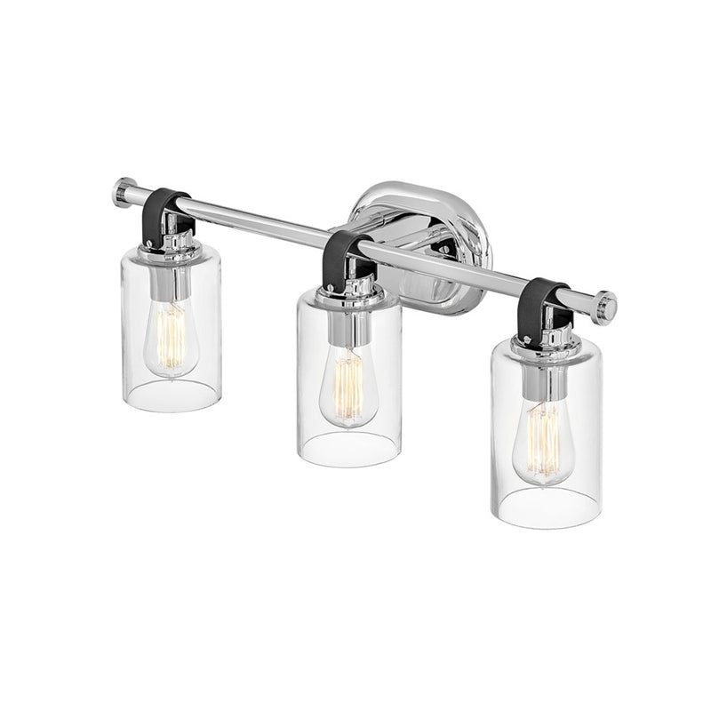 Hinkley Halstead 32in 4-Light Vanity | Traditional Rustic Heritage Brass Steel and Clear Glass | Bathroom Vanity & Powder Room | 6 x 32 x | Model 52884HB