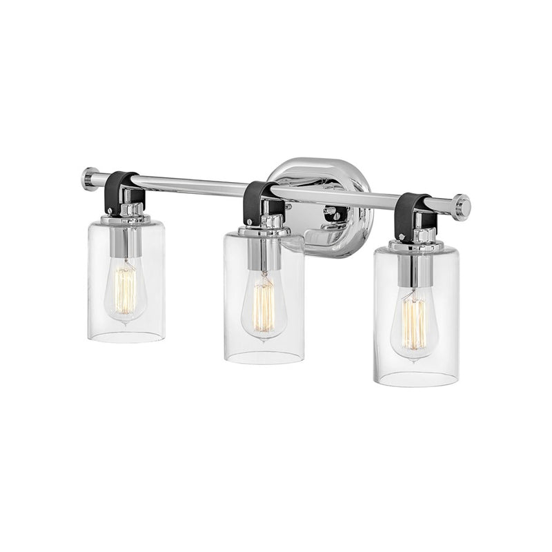 Hinkley Halstead 32in 4-Light Vanity | Traditional Rustic Heritage Brass Steel and Clear Glass | Bathroom Vanity & Powder Room | 6 x 32 x | Model 52884HB