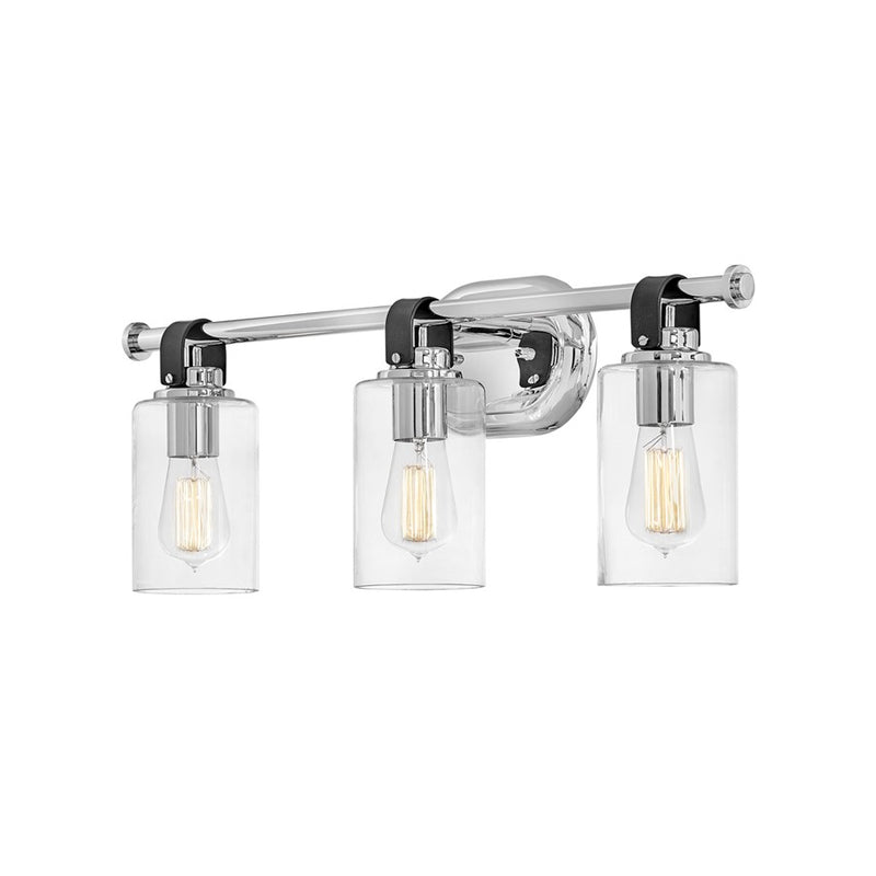 Hinkley Halstead 32in 4-Light Vanity | Traditional Rustic Heritage Brass Steel and Clear Glass | Bathroom Vanity & Powder Room | 6 x 32 x | Model 52884HB