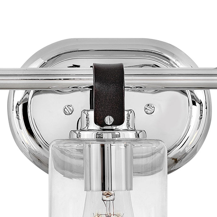 Hinkley Lighting Halstead 2-Light Vanity Light | Chrome Finish | Traditional Vanity Light Above the Bathroom Mirror | Hardwired Damp Rated | 52882CM