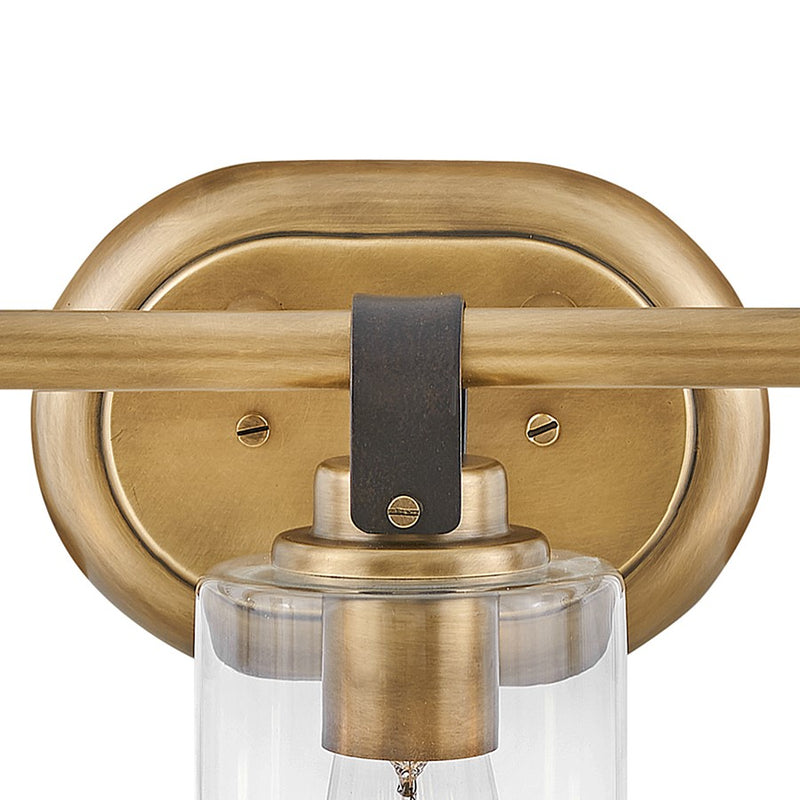 Hinkley Halstead 32in 4-Light Vanity | Traditional Rustic Heritage Brass Steel and Clear Glass | Bathroom Vanity & Powder Room | 6 x 32 x | Model 52884HB